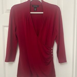 Women's Red Wrap Top